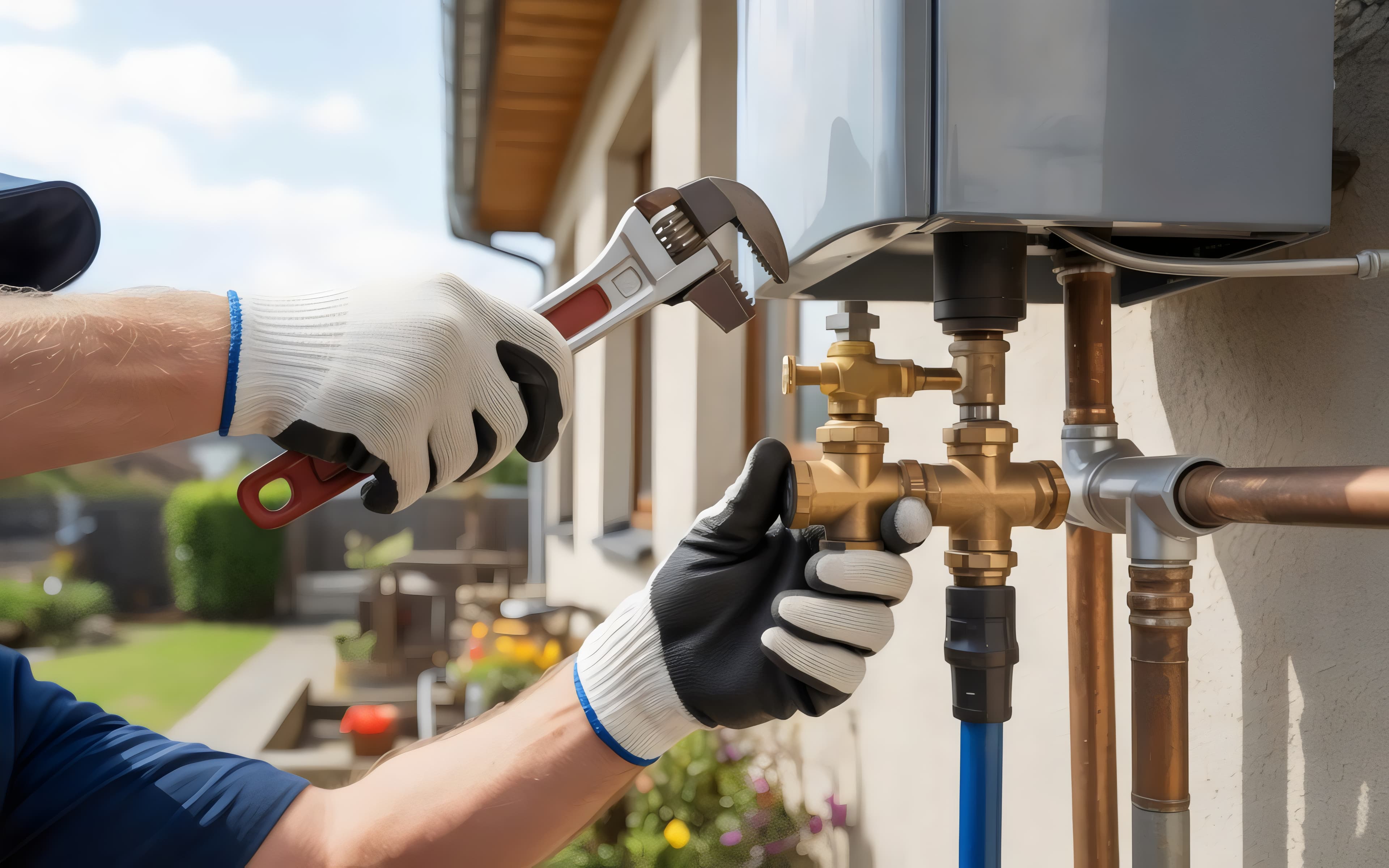 Exterior brass-valve tie-in · reference image