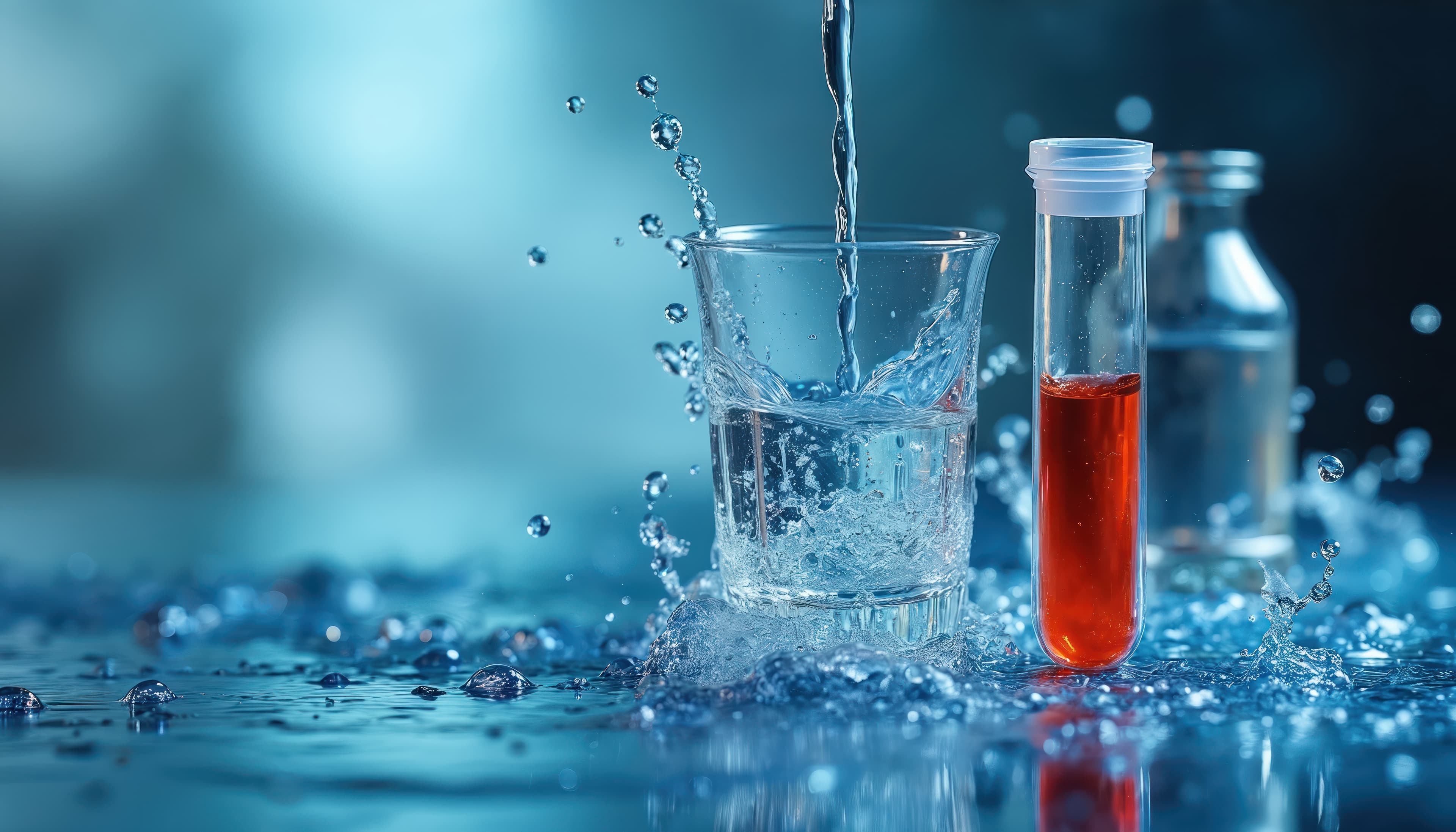 Lab technician analyzing a residential tap-water sample